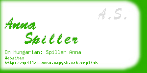 anna spiller business card